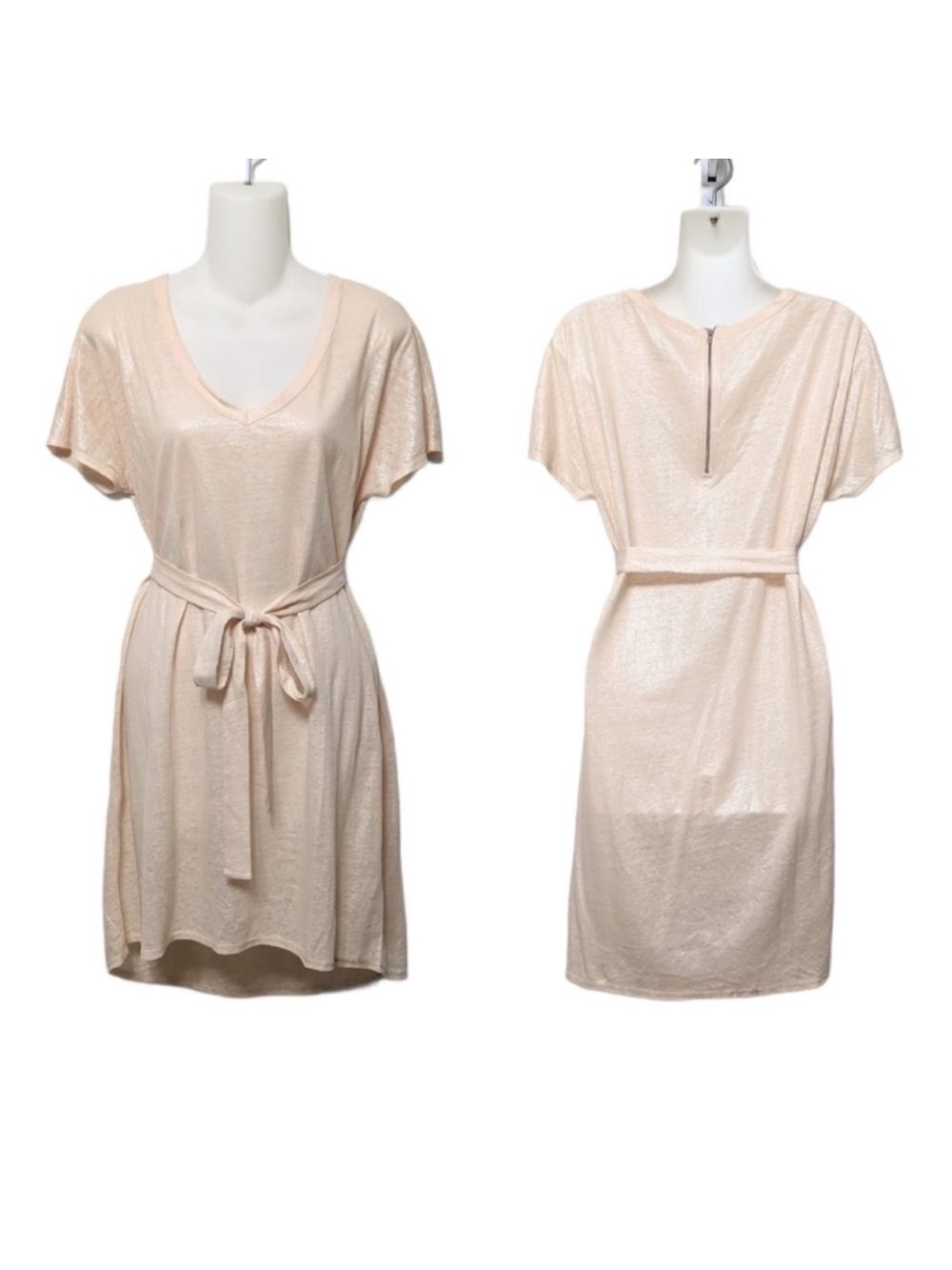 FIRTH 100% Linen Pink Shimmer Shirt Dress XS/S